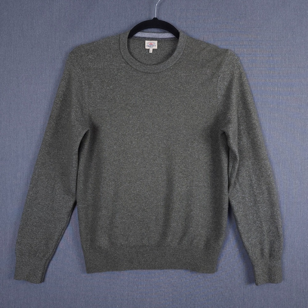 Faherty Jackson Crew Sweater Mens Medium Olive Heather Long Sleeve Pullover